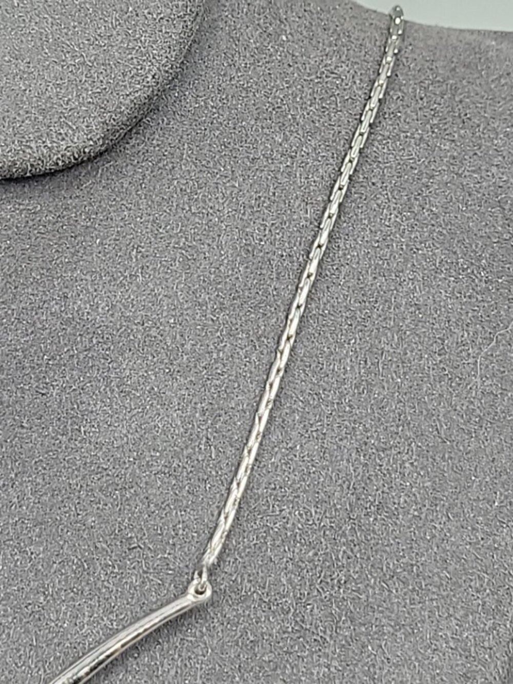 NVC Natasha V Collister Sterling Silver CZ Y Drop Necklace 17" Choker - Picture 5 of 13